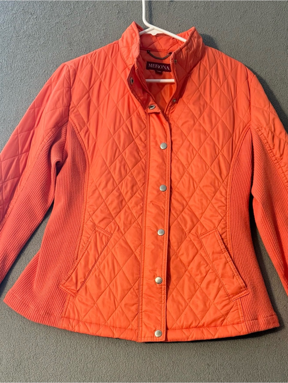 Merona Quilted Puffer Jacket in Bright Orange